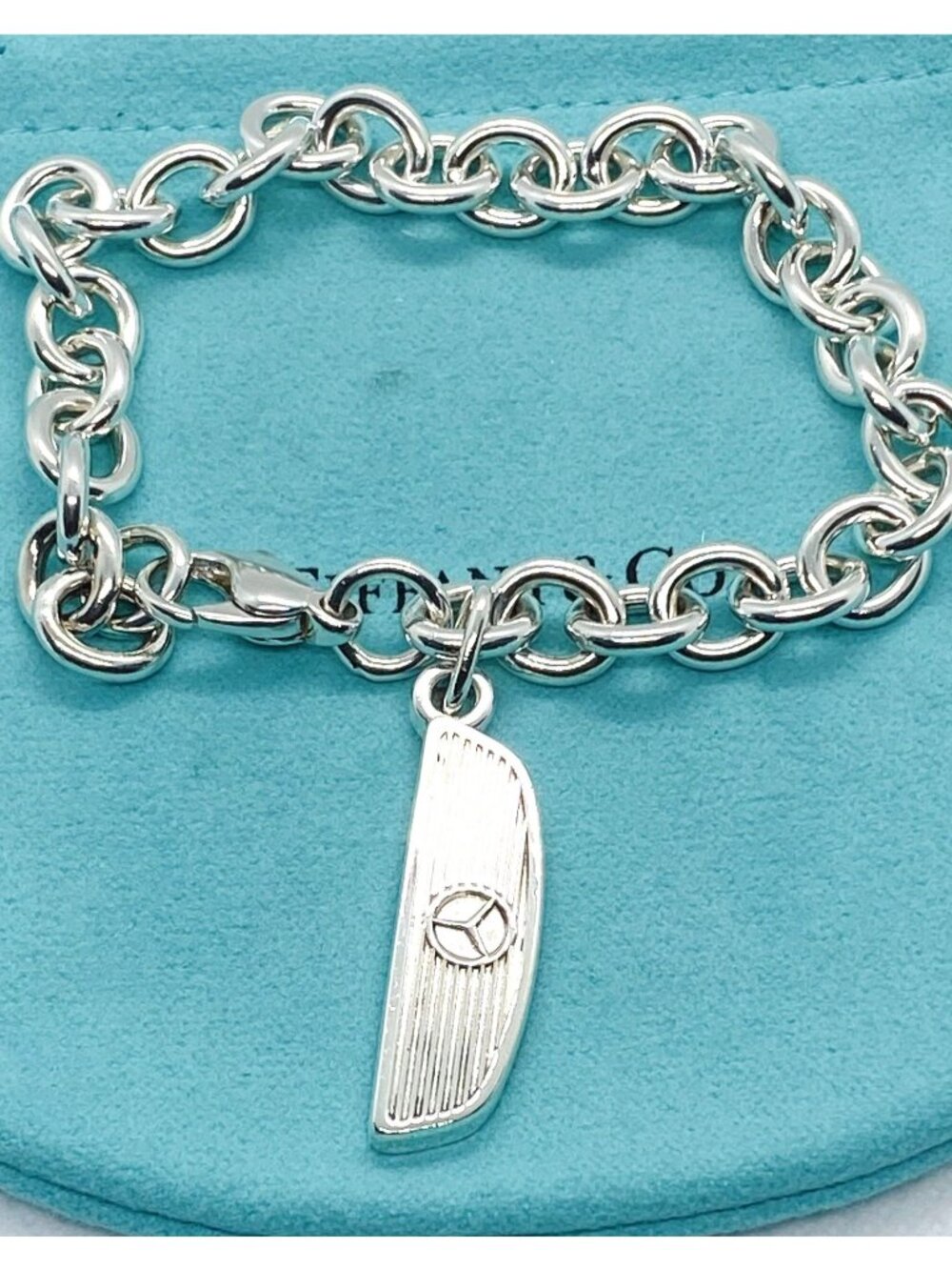 Tiffany & Co Rolo Bracelet Mercedes Benz 7.75" Sterling Silver 925